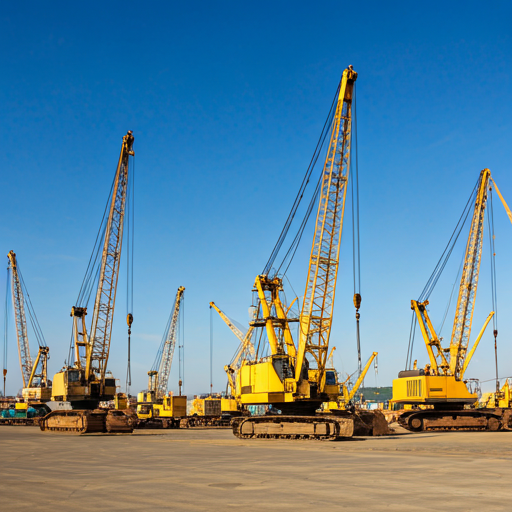 industrial heavy machinery yard